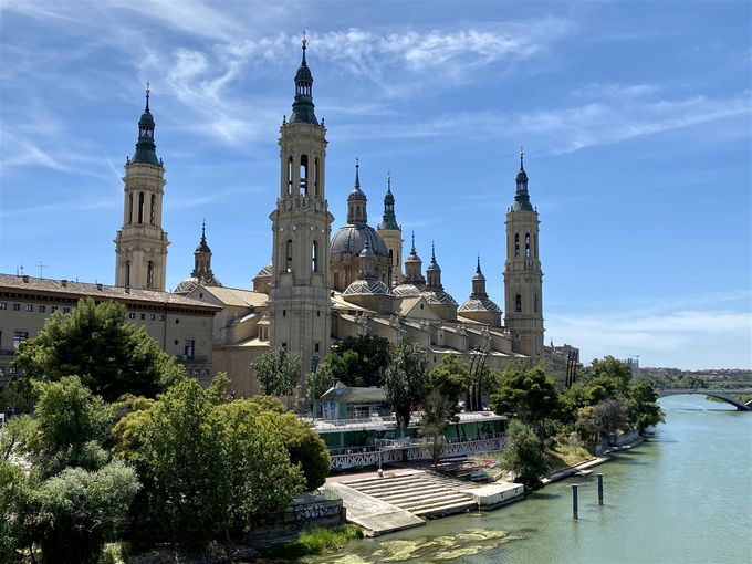 Basilica of Our Lady of Pilar and Rio Ebro River